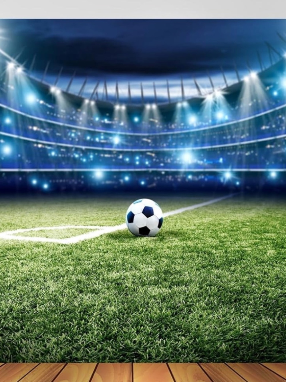Fabric Soccer Backdrop for party or photos stadium with lights